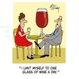 Ling Glass Of Wine Birthday Card