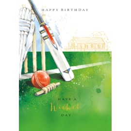 Mans World Wicket Day Birthday Card (GH1256)