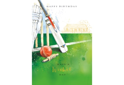 Mans World Wicket Day Birthday Card (GH1256)