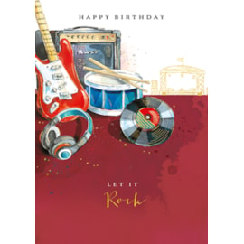 Mans World Let It Rock Birthday Card (GH1266)