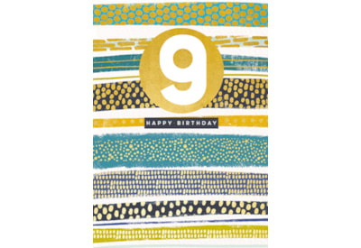 9th Birthday Card Lime Stripe (GHB404)