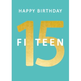 Happy 15th Male Birthday Card (GHB416)