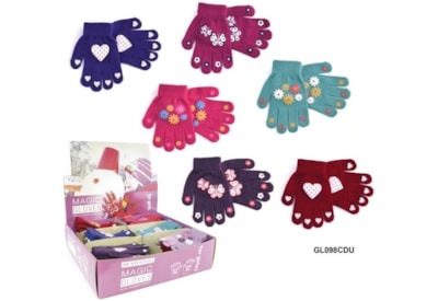 Girls Thermal Magic Gripper Glove Asst Girls Thermal Magic Gripper Glove Asst