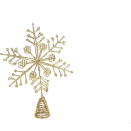 Gisela Graham Gold Glitter Wire Snowflake Tree Topper (38579)