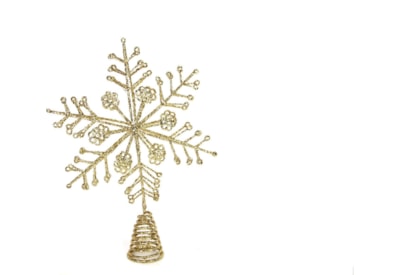 Gisela Graham Gold Glitter Wire Snowflake Tree Topper (38579)