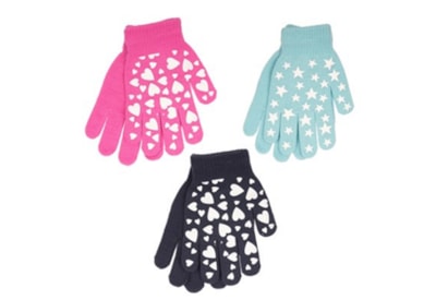 Girls Glow In The Dark Magic Gloves Asst (GL1032)