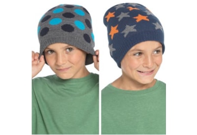 Boys Spot & Star Beanie Hat Asst (GL1065)
