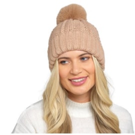 Ladies Chunky Cable Knit Hat w Pom Pom Ladies Chunky Cable Knit Hat w Pom Pom