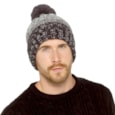 Mens Twist Yarn Cable Knit Hat w Pom Pom Mens Twist Yarn Cable Knit Hat w Pom Pom
