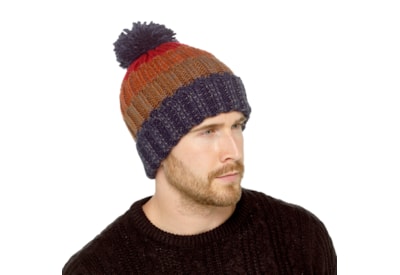 Mens Cable Beanie Hat w Pom Pom Mens Cable Beanie Hat w Pom Pom