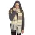 Ladies Cream Chunky Stripe Scarf