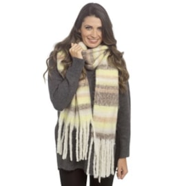 Ladies Cream Chunky Stripe Scarf Ladies Cream Chunky Stripe Scarf
