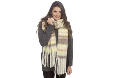 Ladies Cream Chunky Stripe Scarf Ladies Cream Chunky Stripe Scarf