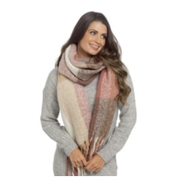 Ladies Pink Check Scarf