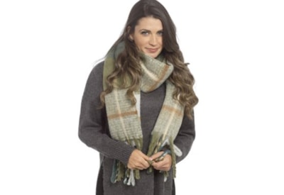 Ladies Green Check Scarf