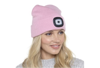 rjm Ladies Baby Pink Led Beanie Hat rjm Ladies Baby Pink Led Beanie Hat
