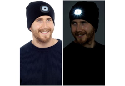 rjm Adults Black Led Beanie Hat rjm Adults Black Led Beanie Hat