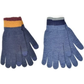 rjm Mens Touch Screen Gloves With Striped Cuff Asst (GL631A)
