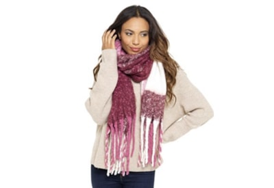Ladies Pink Check Chunky Scarf (GL854)