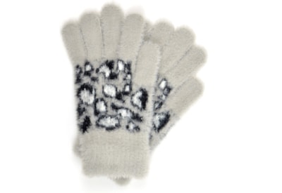 Ladies Leopard Print Fluffy Gloves (GL856)