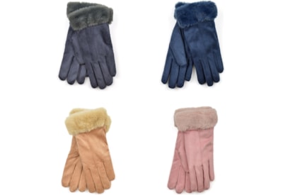 rjm Ladies Sherpa Lined Gloves Asstd Colours (GL861)