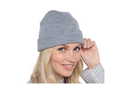 Ladies Plain Knit Hat With Turn Up (GL889)
