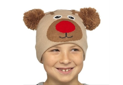 Kids Rudolph Design Hat And Mittens Set (GL908)