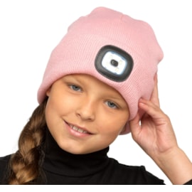 Kids Baby Pink Led Beanie Hat (GL949A)