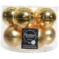 Glass Baublesx10 Light Gold 60mm Glass Baublesx10 Light Gold 60mm