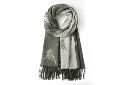 Butterfly Fashion Reversible Highland Cow Scarf Olive Butterfly Fashion Reversible Highland Cow Scarf Olive