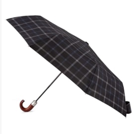 Totes Isotoner Mens Auto O/c Xtra Strong Grey Check Umbrella (7817PRT)