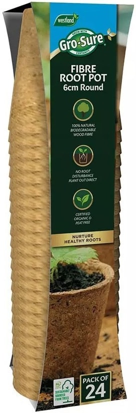 Gardman Round Fibre Pots-24 6cm (70200302)