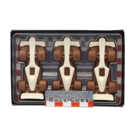 Gwynedd Decorated Milk & White  Choc Racing Cars 75g Gwynedd Decorated Milk & White  Choc Racing Cars 75g