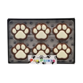 Gwynedd Decorated Milk & White  Choc Paw Prints 77g Gwynedd Decorated Milk & White  Choc Paw Prints 77g