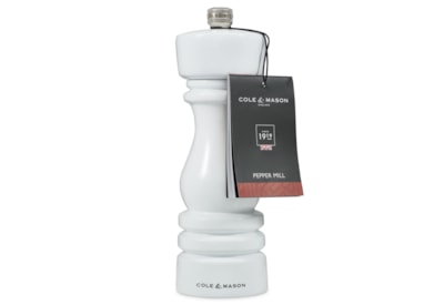 Cole & Mason London White Gloss Pepper Mill 180mm Cole & Mason London White Gloss Pepper Mill 180mm