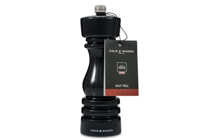 Cole & Mason London Black Gloss Salt Mill 180mm Cole & Mason London Black Gloss Salt Mill 180mm