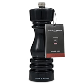 Cole & Mason London Black Gloss Pepper Mill 180mm Cole & Mason London Black Gloss Pepper Mill 180mm