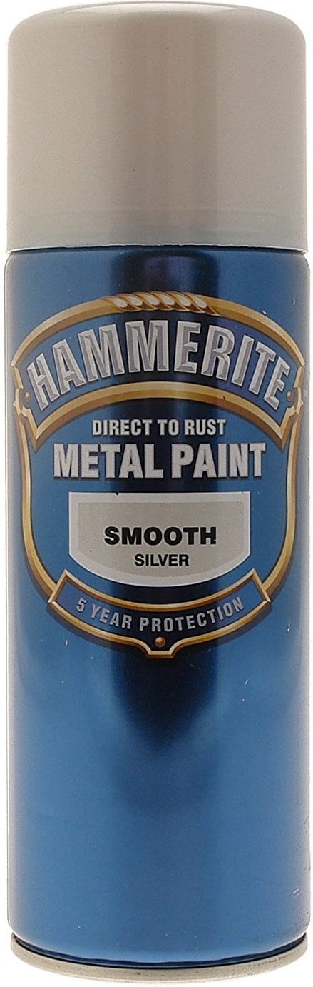 Hammerite Aerosol Smooth Silver Paint 400ml (5084785)