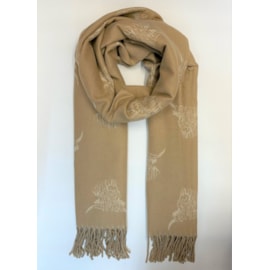 Butterfly Fashion Reversible Highland Cow Scarf Beige