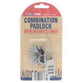Combination Padlock With Security Cable Grey (HWP183867)