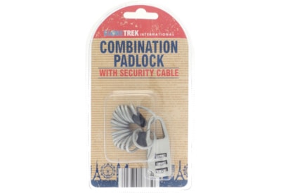 Combination Padlock With Security Cable Grey (HWP183867)