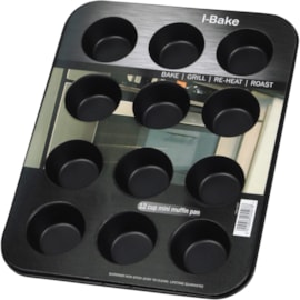I-bake Non Stick 12 Cup Mini Muffin Pan (5507)