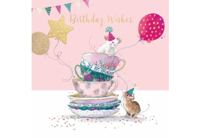 Ling Mouse In Teacups Birthday Card Ling Mouse In Teacups Birthday Card