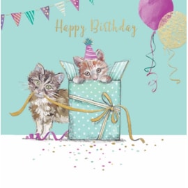 Ling Cats In The Box Birthday Card