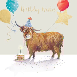 Ling Highland Cow Birthday Card