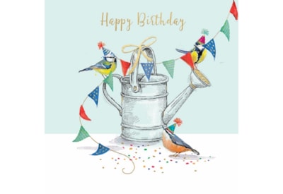 Ling Birds On Watering Can Birthday Card Ling Birds On Watering Can Birthday Card
