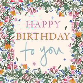 Ling Floral Frame Birthday Card Ling Floral Frame Birthday Card