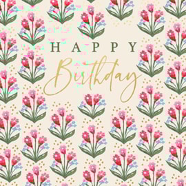 Ling Posy Rows Birthday Card Ling Posy Rows Birthday Card
