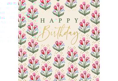 Ling Posy Rows Birthday Card Ling Posy Rows Birthday Card