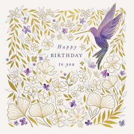Ling Lilac Hummingbird Birthday Card Ling Lilac Hummingbird Birthday Card